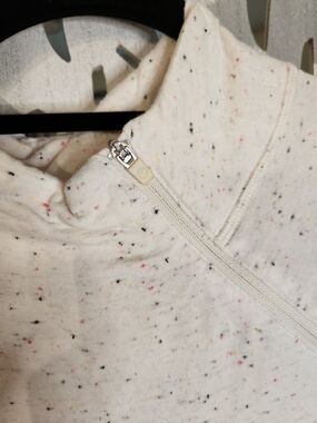 Talbots Cream Speckled Half-Zip Turtleneck Sweater